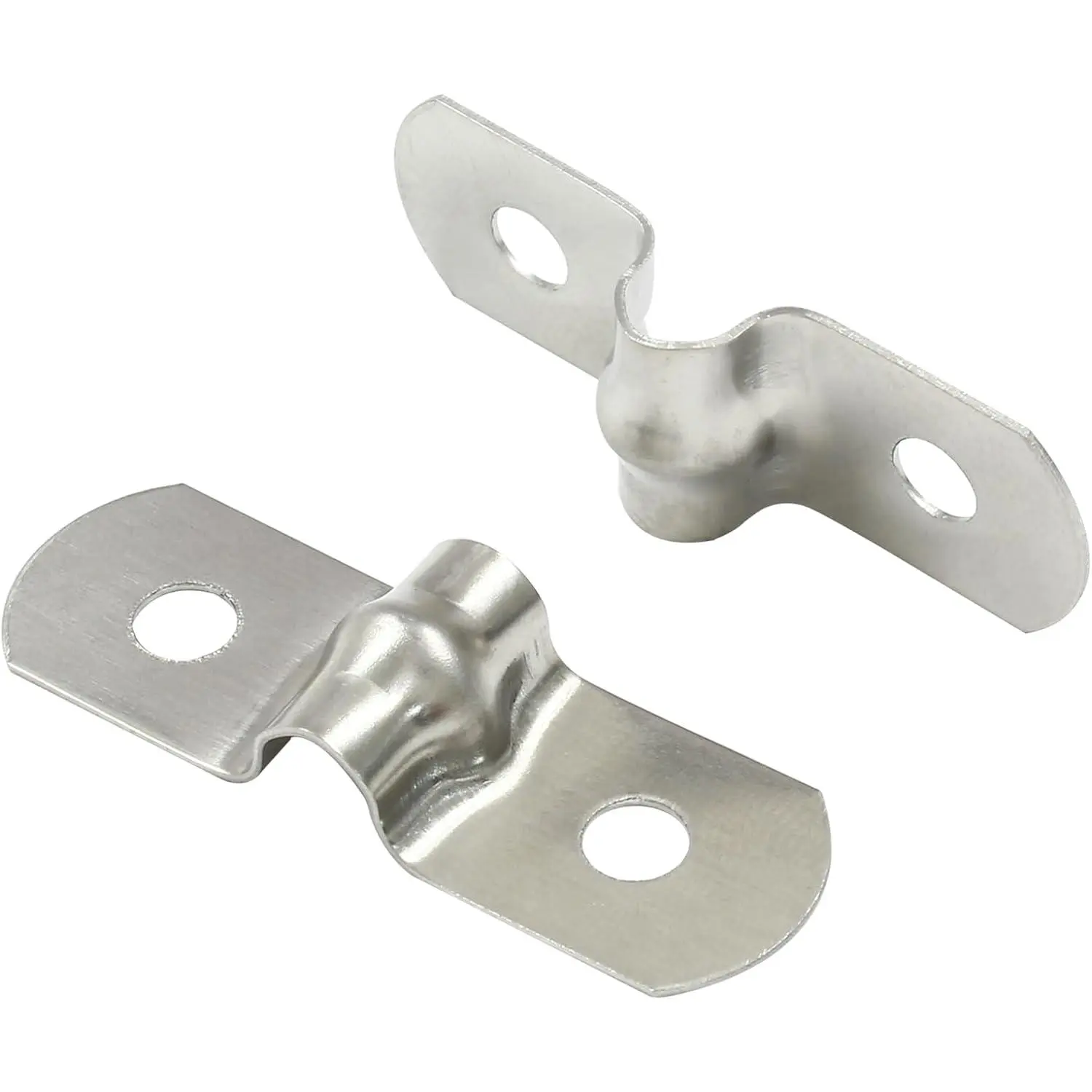 50 Pack M5 Two Hole Strap U Bracket 304 Stainless Steel Rigid Pipe Strap Clamp Heavy Duty Tube Strap Tension Clip (3/16 Inch)