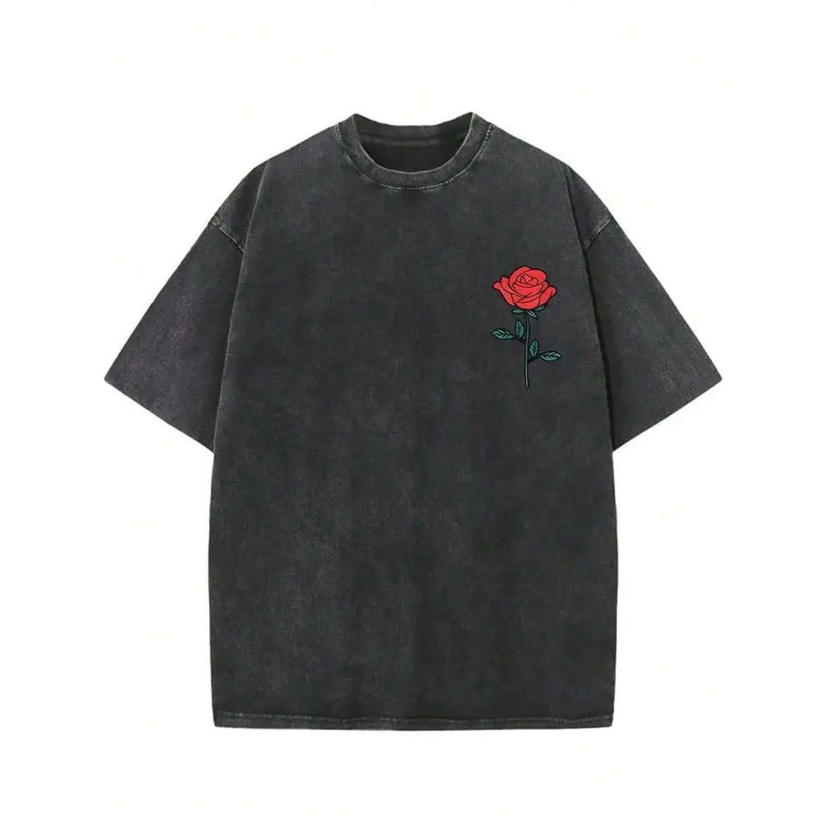 1 Pcs 230gsm New Design Printed Men's T Shirt, Versatile Round Neckline Short Sleeve T Shirt For Men - Soft & Comfortable Washed Cotton Men's Tee For All Seasons Wardrobe