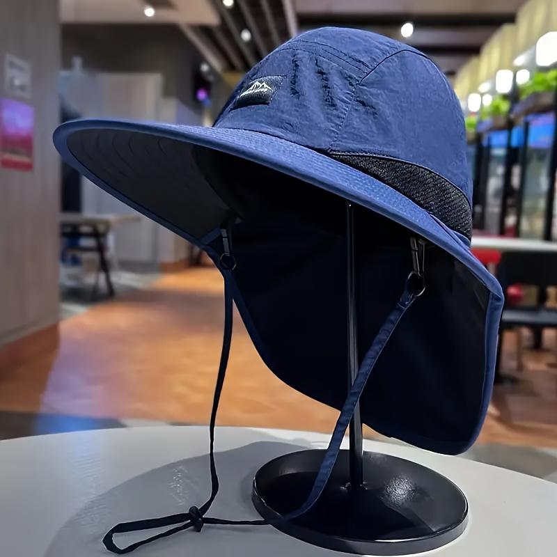 1 Fashion Men's Sun Hat Perfect for Fishing, Hiking, Camping Breathable Polyester Hand Wash Three Colors Available Navy Blue