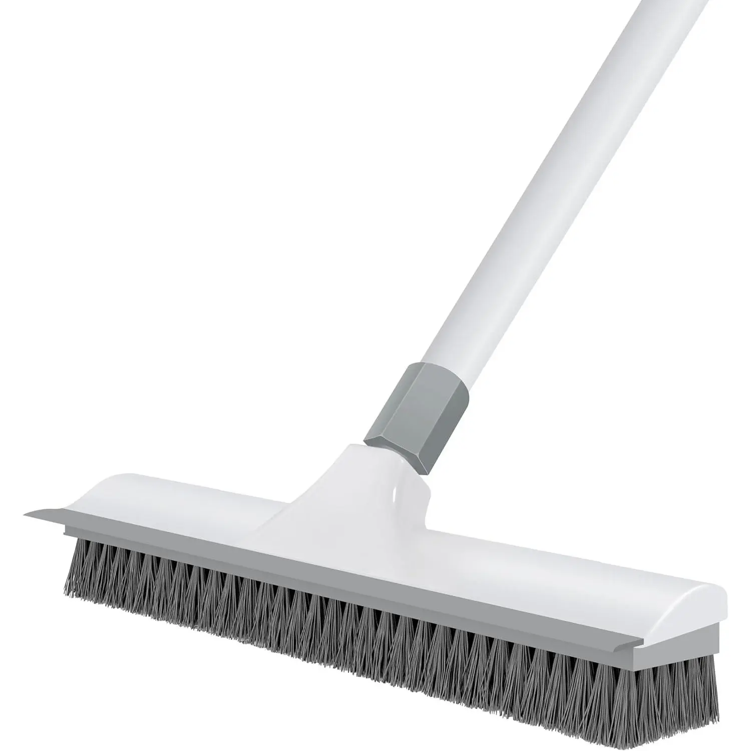 60 inch Long Handle Floor Scrub Brush, 2 in 1 Heavy Duty Hard Bristle Deck  &  for Tile, Wall, Concrete, Shower, Bathroom, Kitchen, Garage, Patio