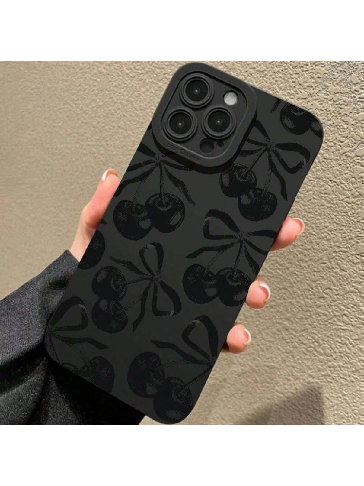 Cherry Pattern Phone Case, Full Coverage Lens Phone Protective Cover, Shockproof Phone Cases Compatible With IPhone 11 12 13 14 15 16 Pro Max/Pro/Plus