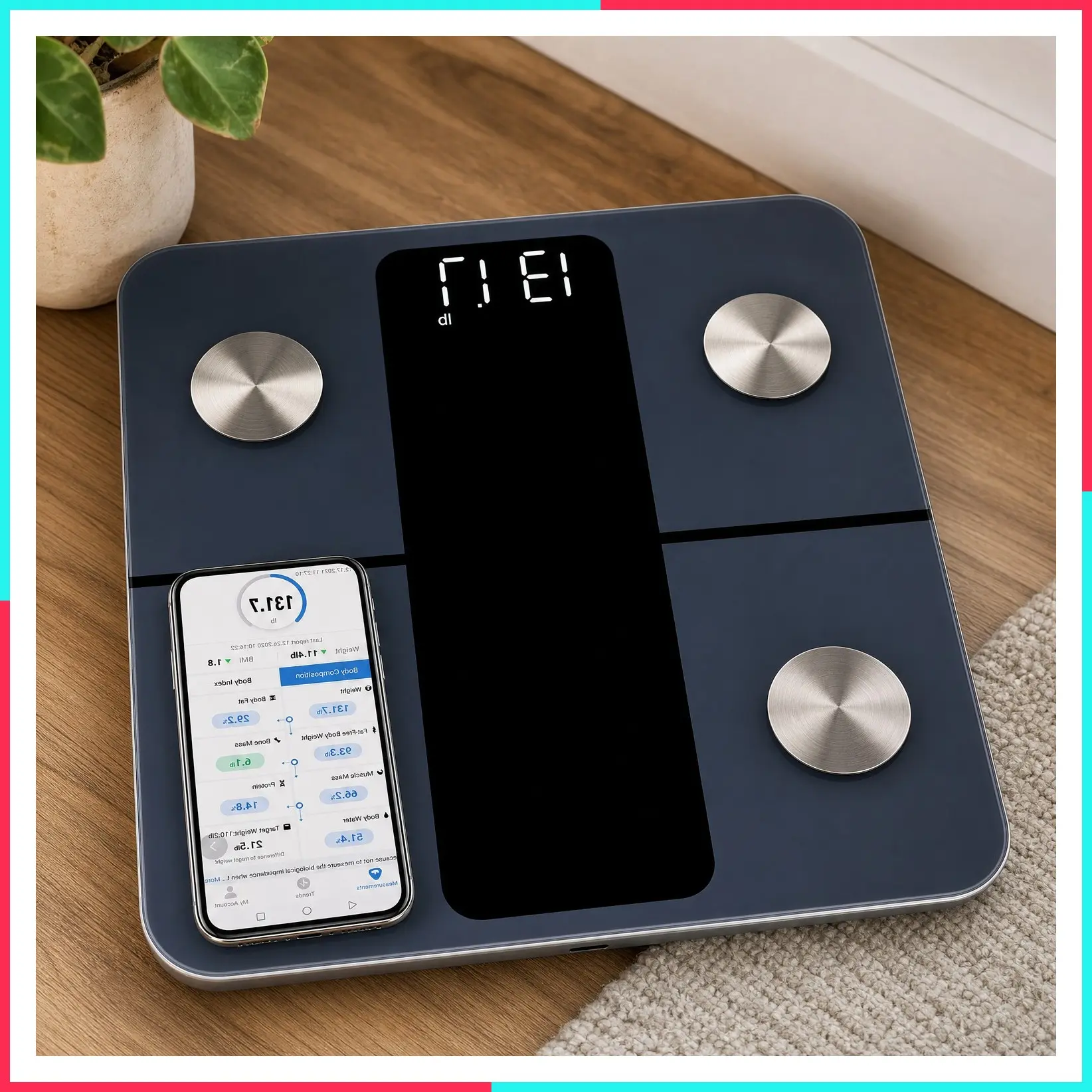 Smart Scale for Body Weight, High Accuracy 0.1lb, 400lb Capacity, LED Display, Black