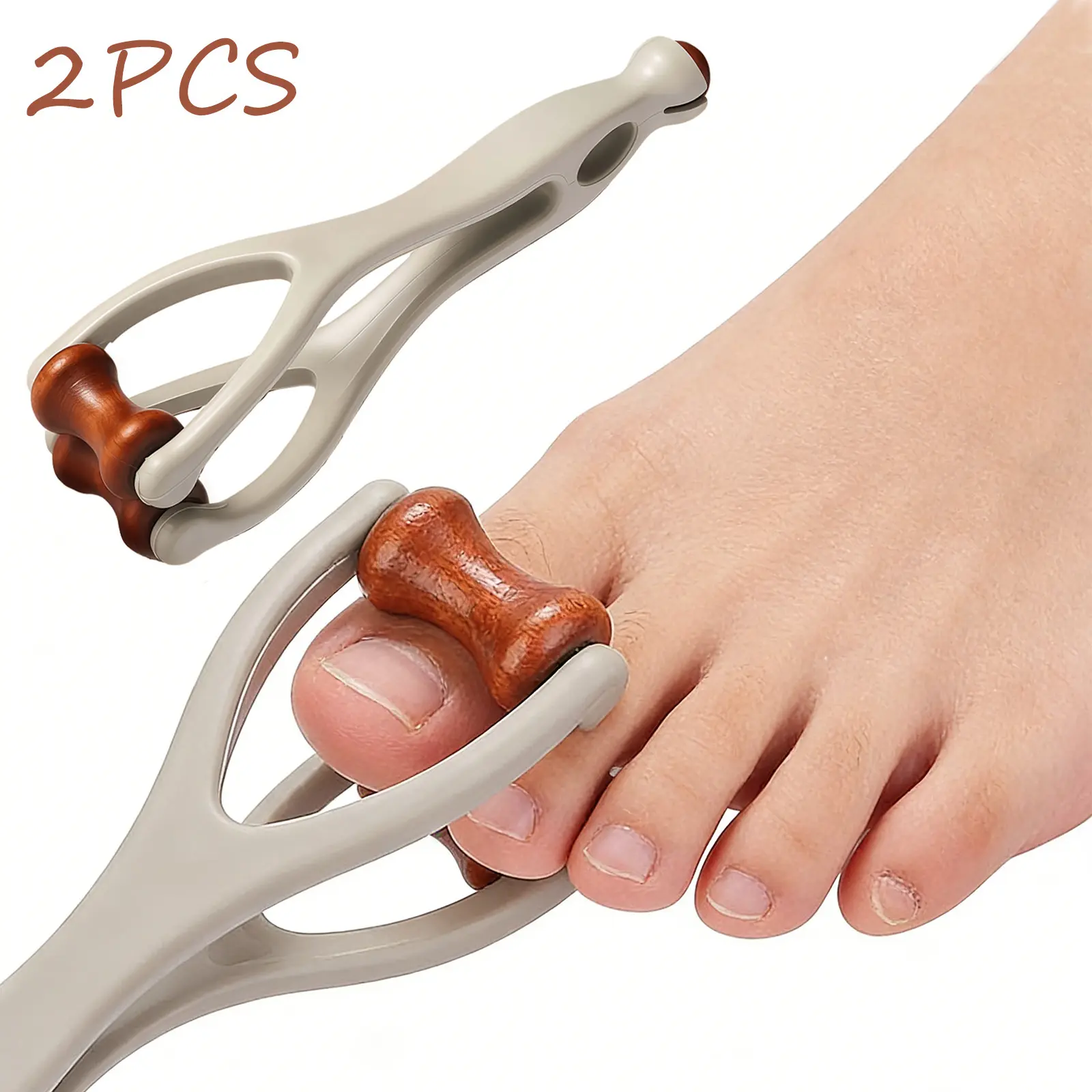 2PCS Toe and Finger Massager, Roller Hand Massage Clip, Meridian Massage Scraper, Suitable for Carpal Tunnel Syndrome. Double-sided Hardwood Massage Roller Tool To Promote Blood Circulation and Relieve Trigger Finger, Hand Pain and Pressure. SPA