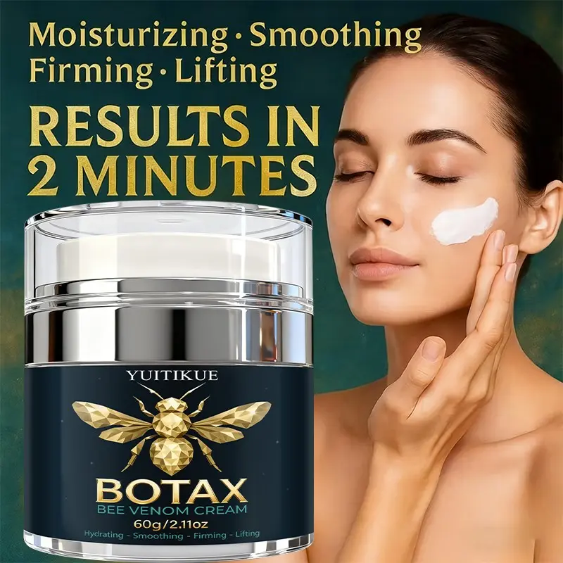 Yuitikue Bee Venom Firming Anti-Wrinkle Cream 60g, Collagen Hyaluronic Acid, Calendula Moisture, Smooth Fine Lines, Daily Face Care