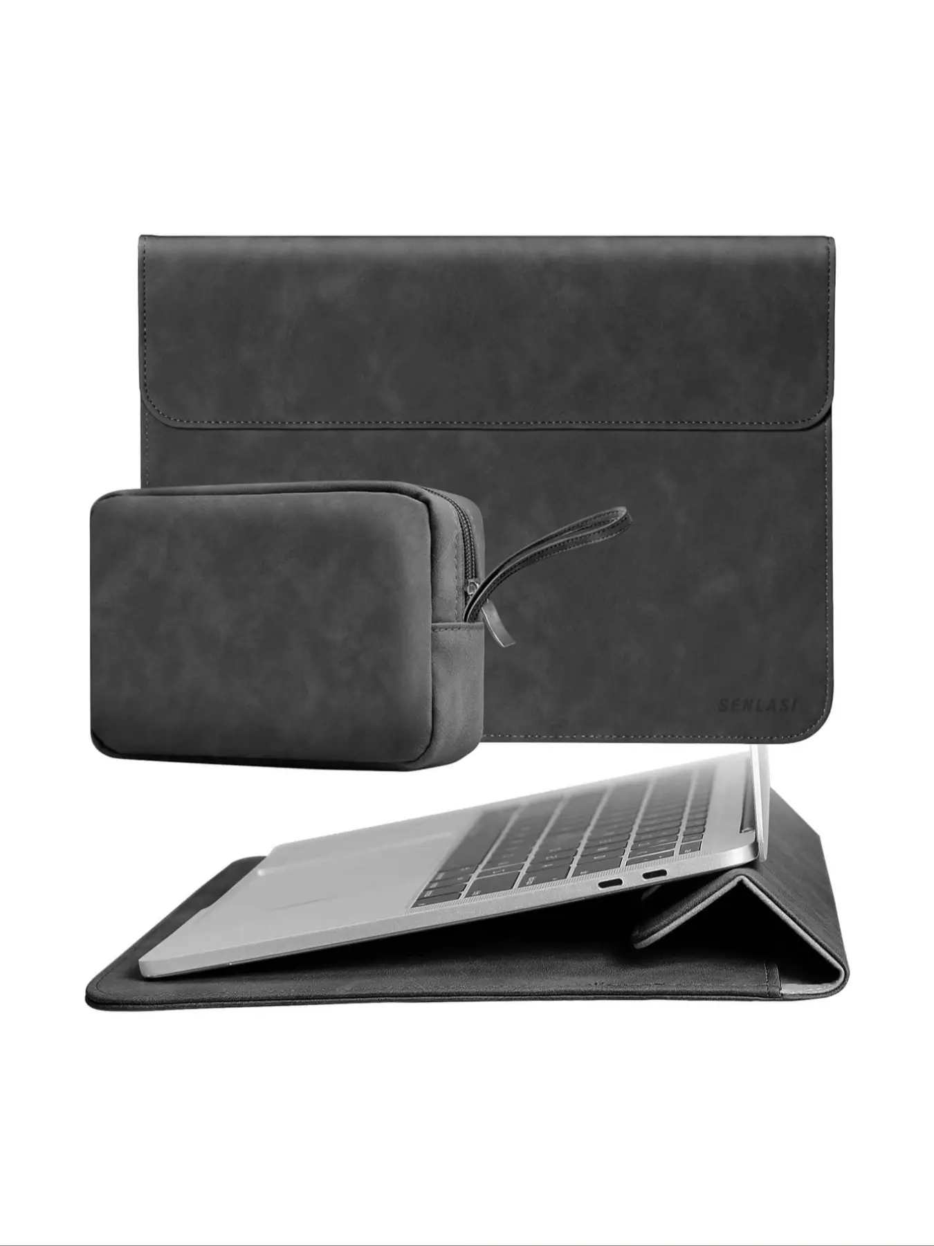 13/14 Inches Laptop Sleeve Bag, PU Leather Protective Cover, Casual Style, All Seasons, for Macbook, iPad, Hp Chromebook