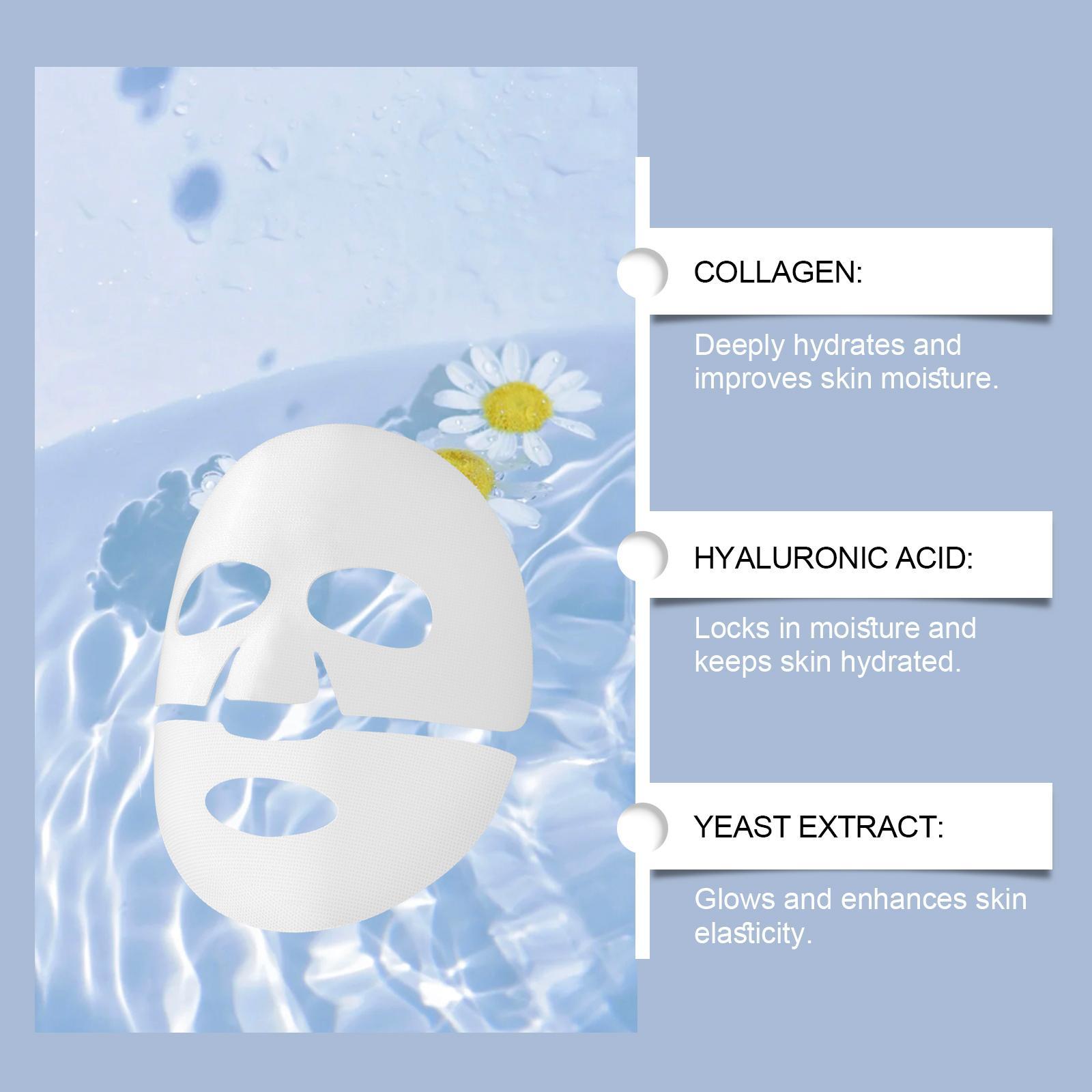 Collagen Hydrating & Firming Face Mask, 4/8 Counts Moisturizing & Nourishing Face Masks, Facial Care Mask for Women & Men, Skincare Products, Collagen Mask Sheet, Collagen Film Mask #GLOBAL PICKS