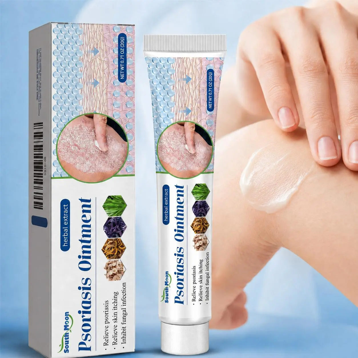 Unisex Adult Herbal Skin Comfort Cream, 20 g Lightweight Non-Greasy Moisturizing Balm with Botanical Extracts, Travel Size, for External Daily Care of Dry, Rough and Itchy-Feeling Skin on Hands, Feet, Elbows and Body