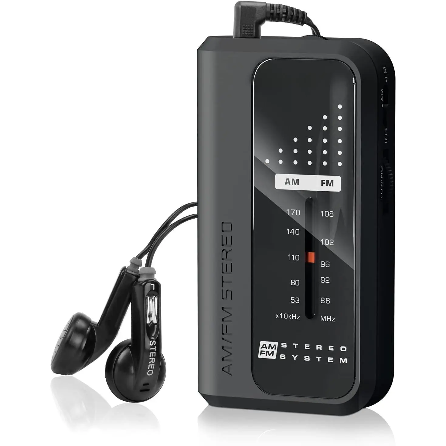 Small Pocket Radios,  Operated AM FM Radio, DBS Function  Reception for Indoor, Outdoor &  Use,Portable Transistor Radio with Earphone