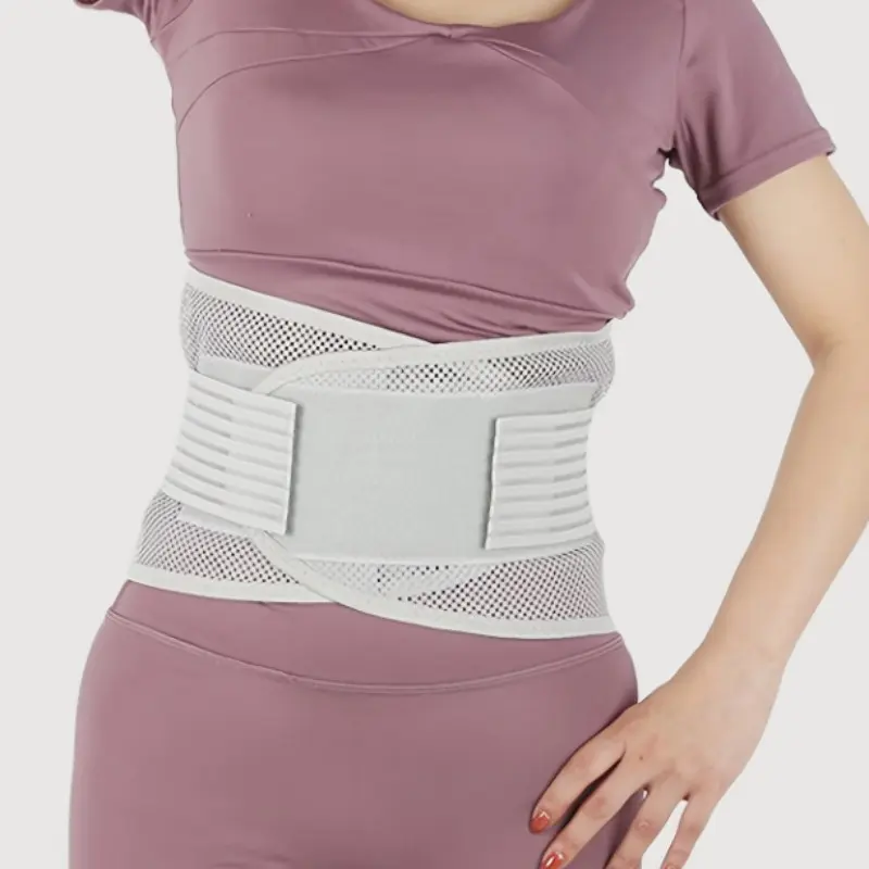 Universal Wide Waist Support Belt, Lumbar Disc Fixer, Breathable Mesh Backing, Dual Steel Plate Support, Unisex Plastic Belt, Lower Back Brace