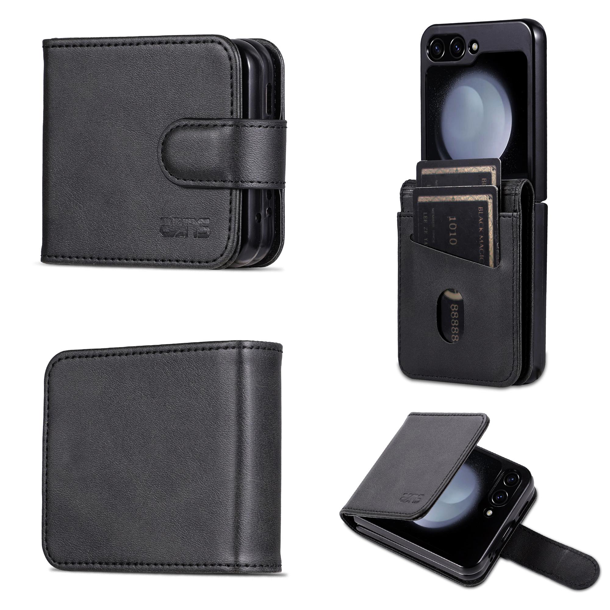 New PU Leather Wallet Case for Samsung Galaxy Z Flip7/flip6/flip5, Shockproof Cover with Card Holder Design, Stylish Phone Accessory