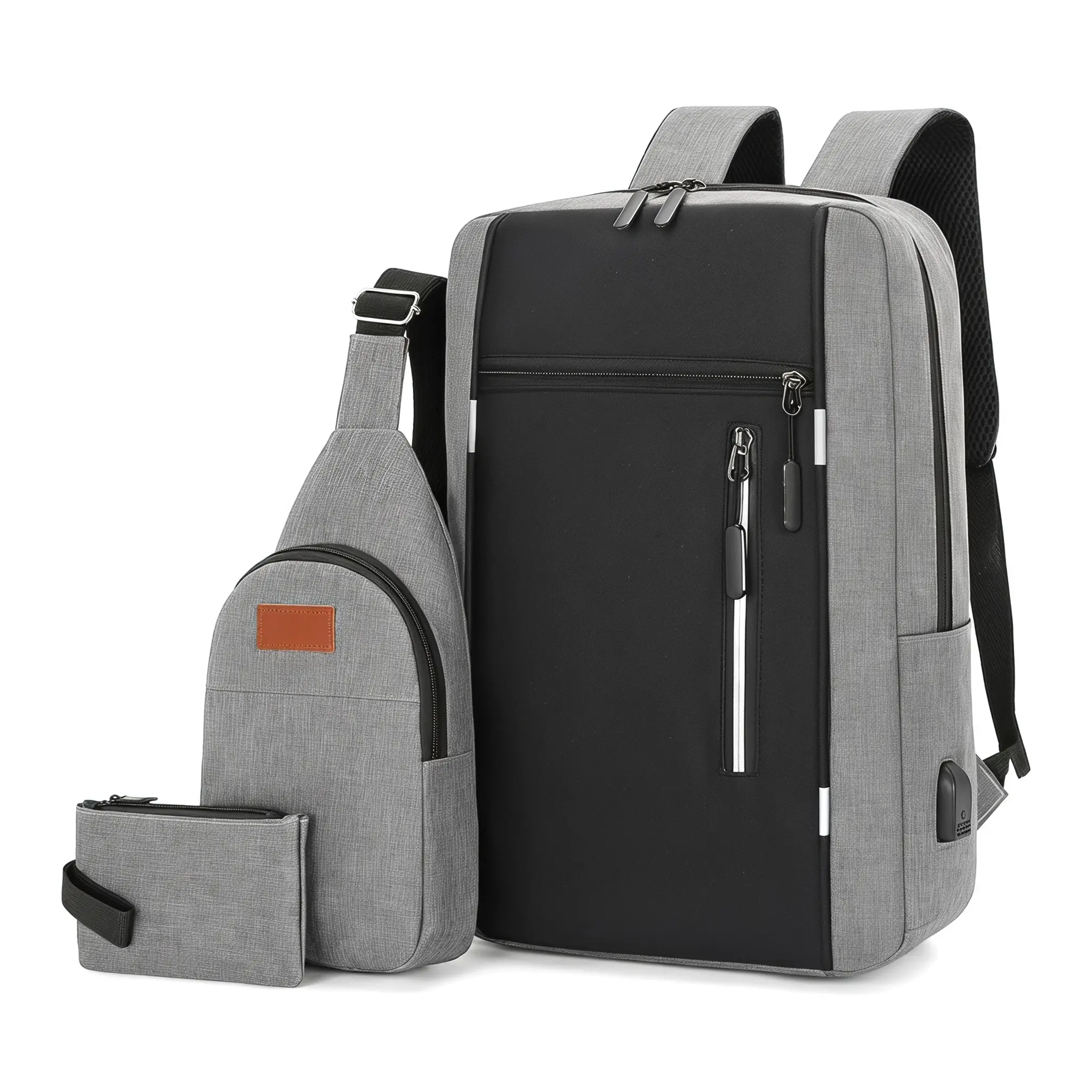 Business travel backpack set Large capacity 16 inch laptop bag Oxford cloth breathable curved shoulder strap Multifunctional student bag