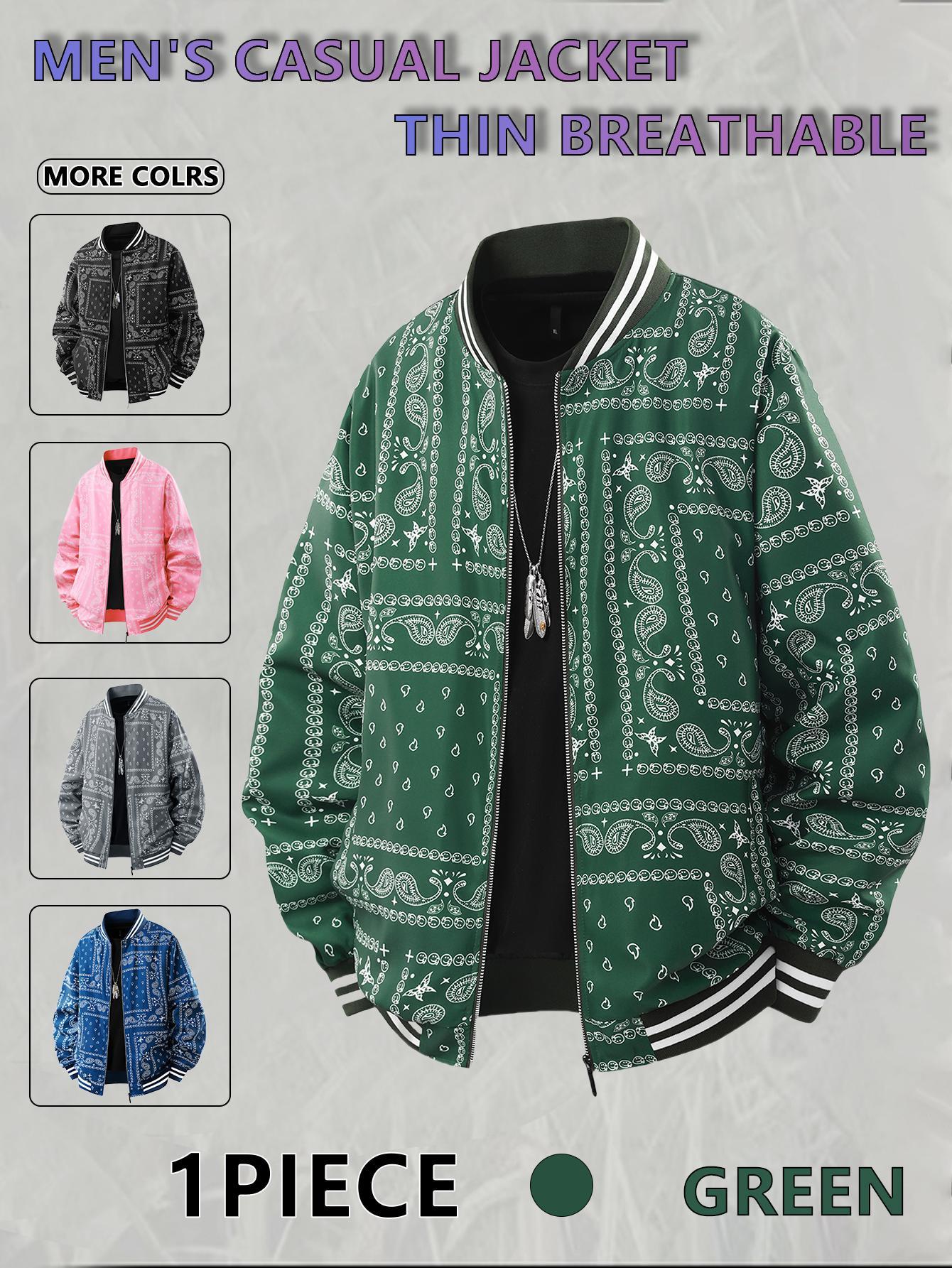 Men's Casual Cashew Flower Varsity Jacket,Vintage Lightweight Bomber Baseball collar Jackets,Classic Fabric,Mens Fashion Stylish,Men's jackets,Streetwear,Men's Clothing Men's Casual Cashew Flower Varsity Jacket,Vintage Lightweight Bomber Baseball collar Jackets,Classic Fabric,Mens Fashion Stylish,Men's jackets,Streetwear,Men's Clothing