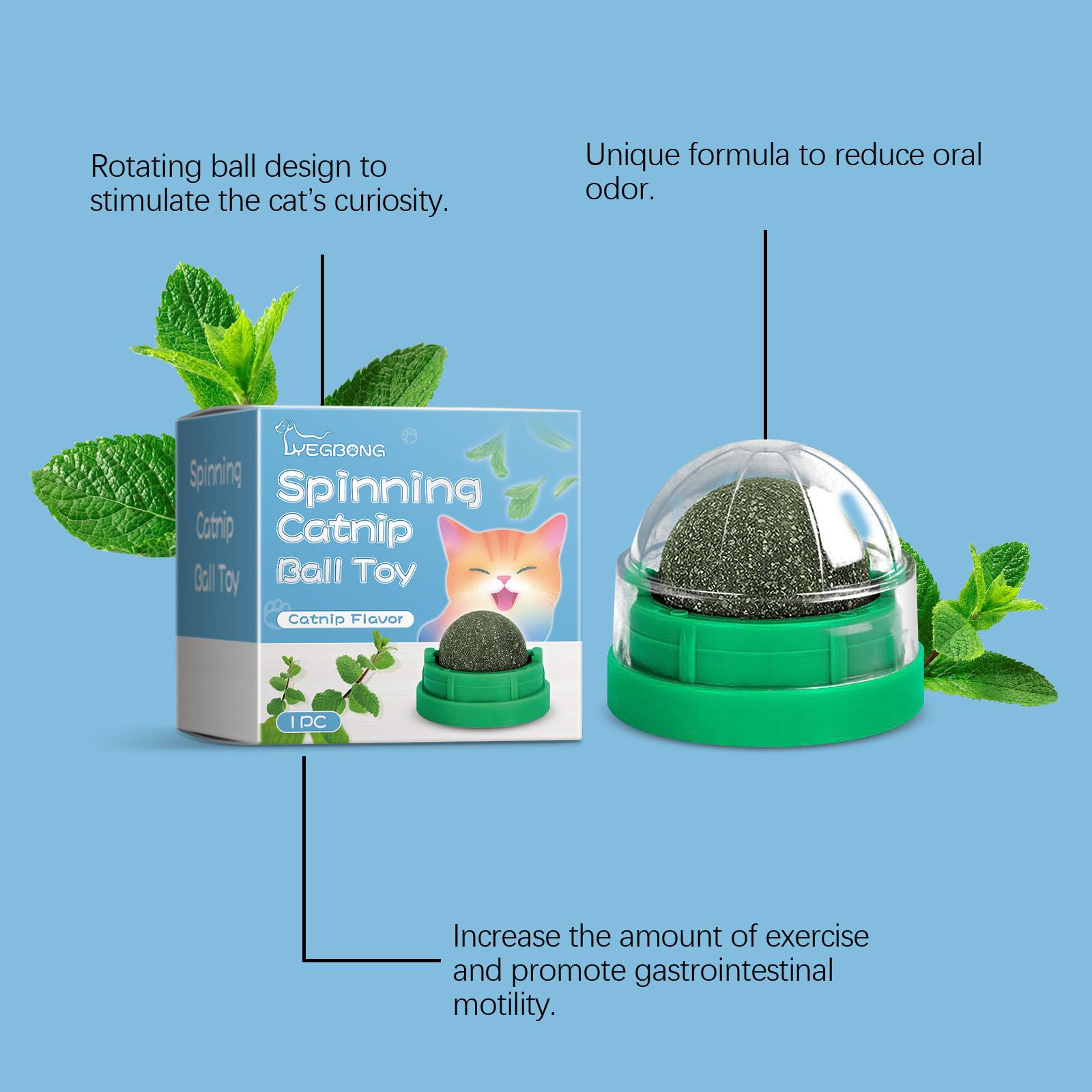Mint-Flavored Rotating Cat Ball Toy, Chew Toy Tooth Cleaning Care Rotating Mint Ball
