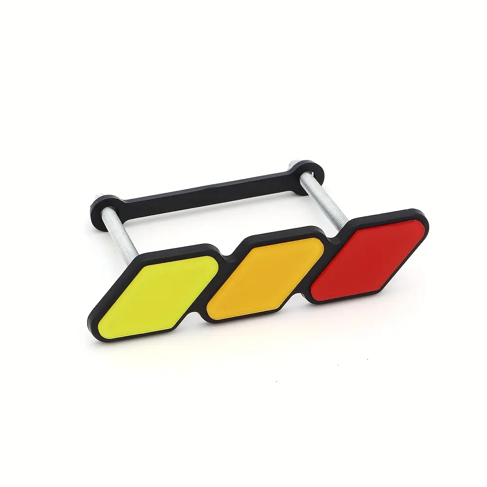 Tri-Color Grille Badge Emblem, Car Exterior Decoration Accessory, Compatible with Tacoma, 4Runner, Tundra, Sequoia, Rav4, Highlander