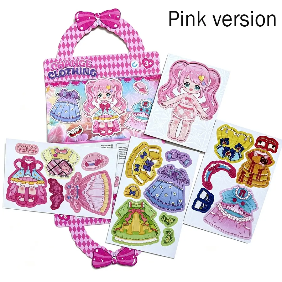 Kids Cartoon Princess Magnet Stickers, Reusable Magnetic Dress-Up Set, Educational Toy, Back-To-School, Halloween, Christmas Gift