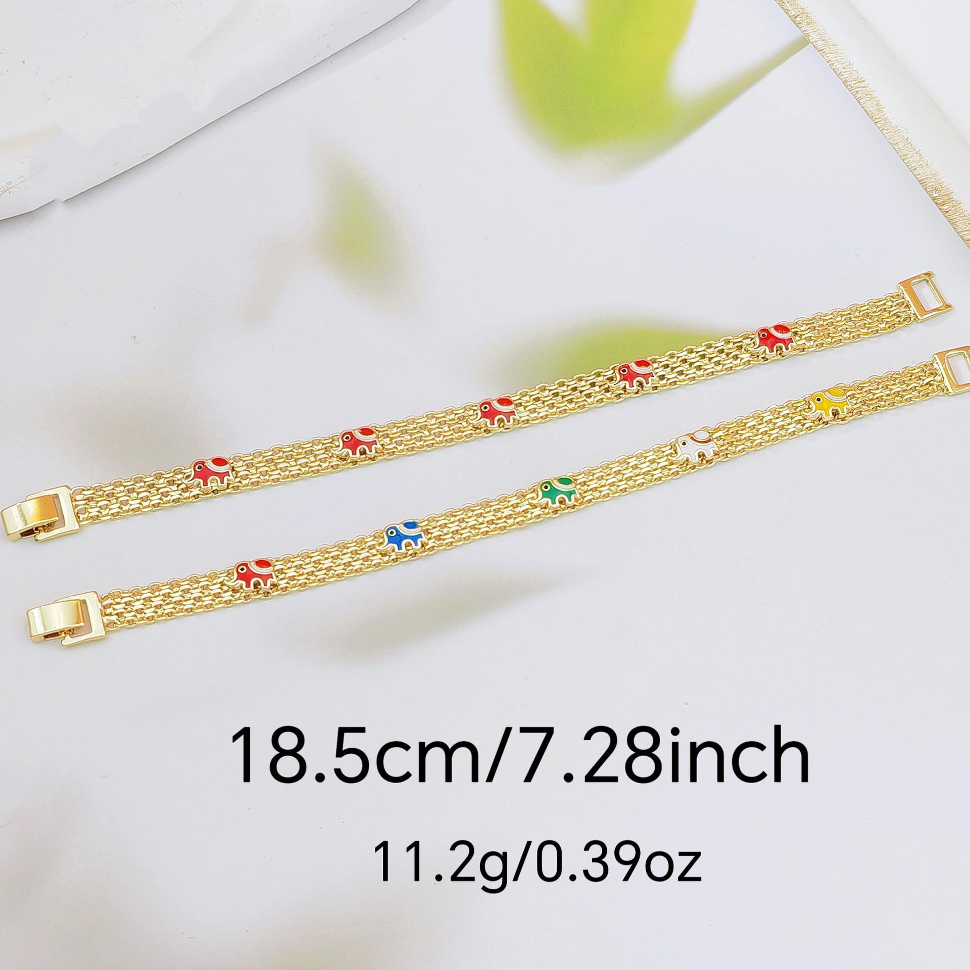 Light Luxury Bohemian Colorful Lucky Elephant Bracelet, Niche High-End Design, Stylish Versatile Fashion Jewelry for Daily & Festival Wear