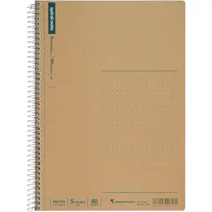 Spiral Note  Dot Grid Notebook- A5, 5.83" x 8.27", 80 Sheets / 160 Pages, 5mm Dotted Journal, Perforated Pages & Wire-Bound to Lay Flat, Sturdy  Cover,