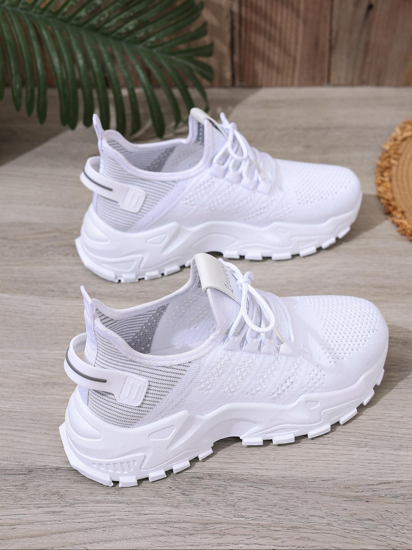 Women's Fashionable Lace Up Low Top Sneakers, Casual Comfortable Breathable Sports Running Shoes, All-match Basic Shoes for Daily Wear, Casual Running Footwear
