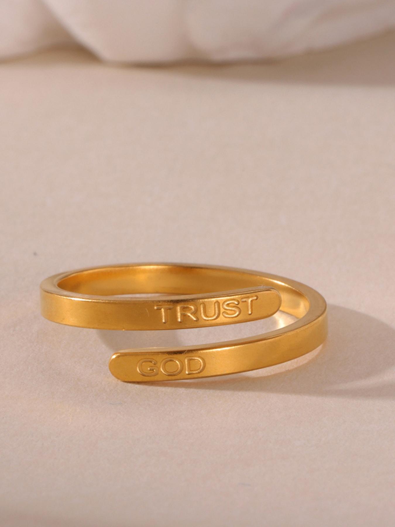 Letter Engraved Stainless Steel Ring, Fashion Jewelry for Party, Daily Clothing Decor, Trendy All-match & Exquisite Jewelry for Birthday Gift, Wedding Promise Rings, Personalized Jewelry