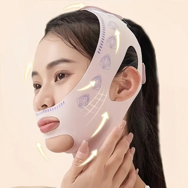 Adjustable V Face Lifting Band, Double Chin Improvement Strap, Reusable Breathable Face Mask, Anti-Sagging Jawline Support, Day-Night Beauty Face Shaper, Face Beauty Devices