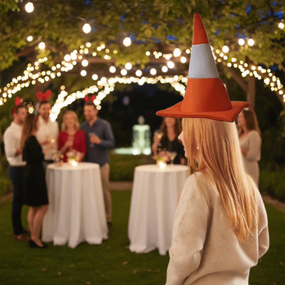 Funny Foldable Traffic Cone Hat Dress Up Masquerade Stage Hat Role Play All Age Halloween Costume Funny Hat Cosplay Event