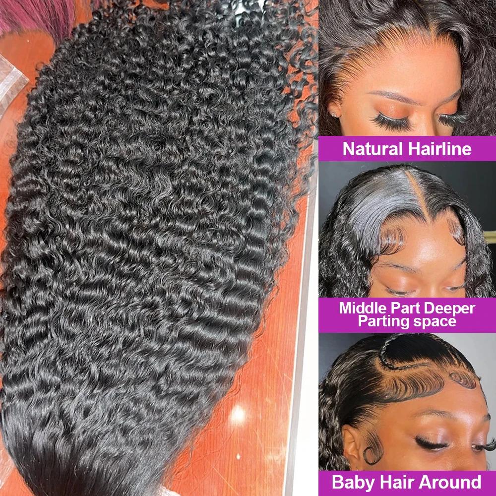 Women's Human Hair Half Wig - HD Wigs, 250% Density 40Inch Deep Wave, 13x4/13x6 360 Full Lace Frontal, Transparent Lace, Pre-Plucked Hairline & Side Parts Cap Design, Deep Wave Wig Women's Human Hair Half Wig - HD Wigs, 250% Density 40Inch Deep Wave, 13x4/13x6 360 Full Lace Frontal, Transparent Lace, Pre-Plucked Hairline & Side Parts Cap Design, Deep Wave Wig