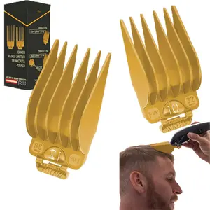 Secure Fit Hair Clipper Attachment Guard Set, 2 Pcs Full Size Guide Combs, Professional Replacement Clipper Guards for Improved Cutting Performance, Ideal for Long Hair Styling & Fade Haircuts