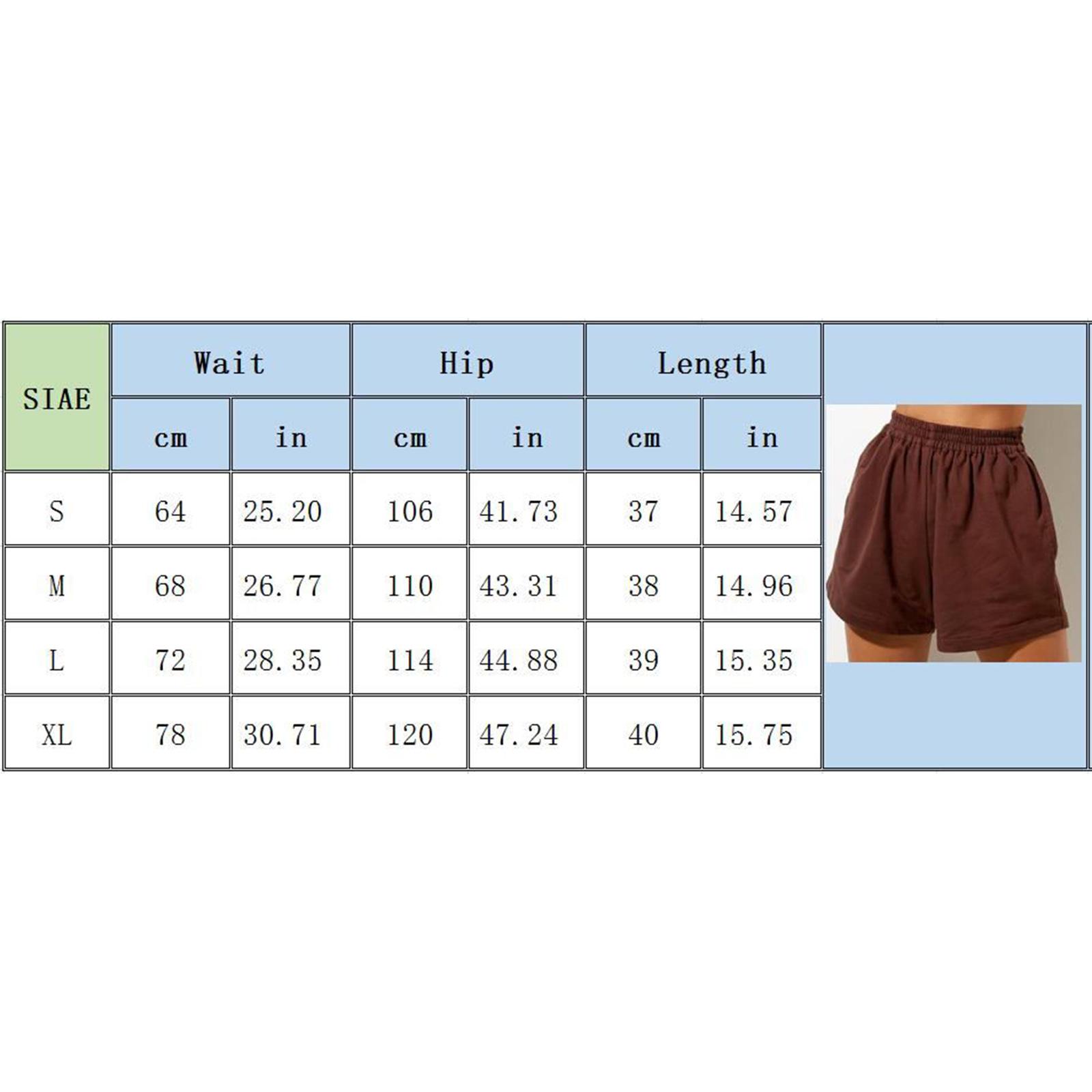 Women Loose Style Shorts, Ladies Female Solid Color Elastic High Waist Sweatpants with Pockets Womenswear Bottoms, Black/ Beige/ Brown