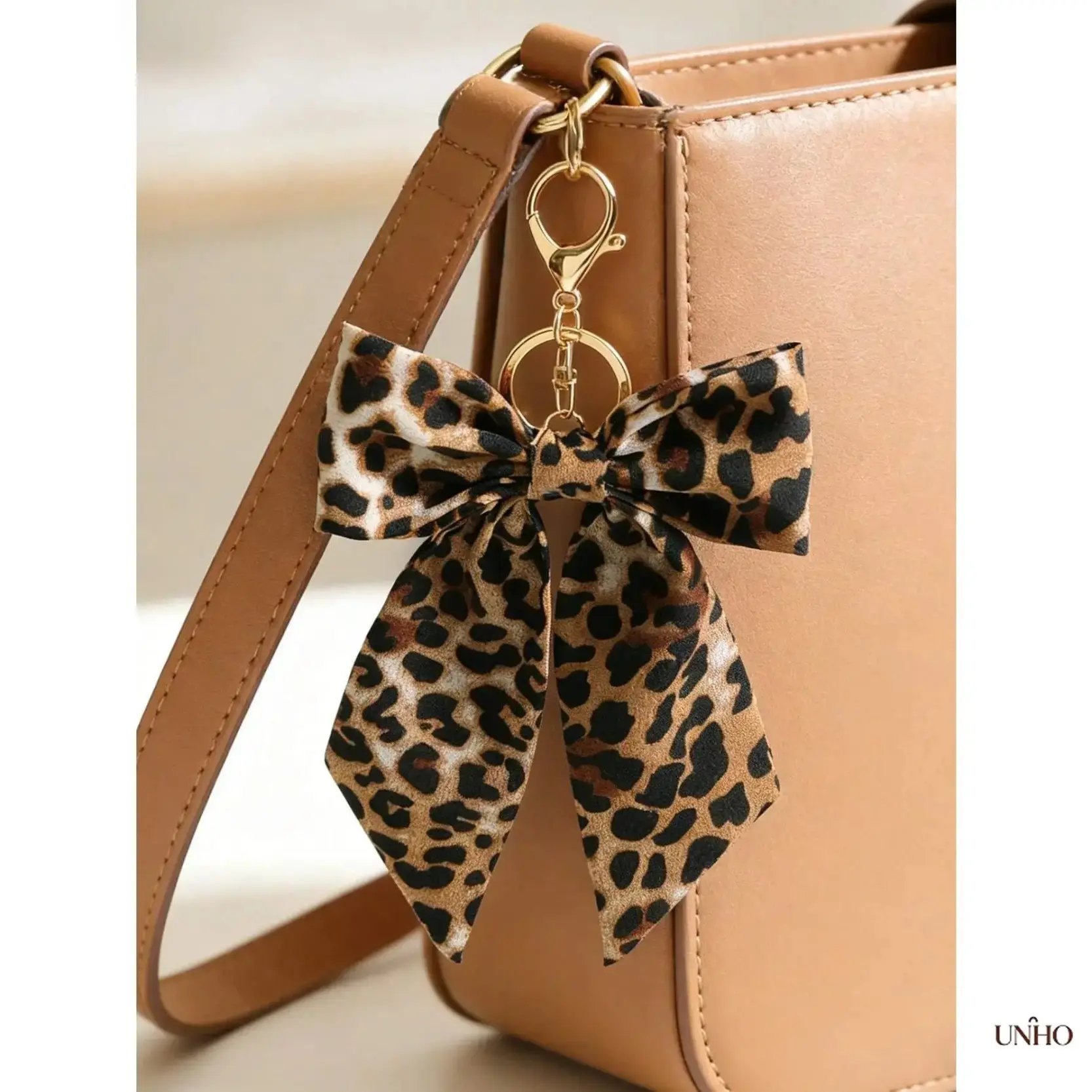 2Pcs Leopard Print Bow Knot Zinc Alloy Key Ring Bag Charm, Multi-Functional Versatile Ornament Works As Car Pendant & Hair Accessory, Boho Street Elegant Cute Styling Accessory Suitable For Daily Casual Parties And All Season Matching