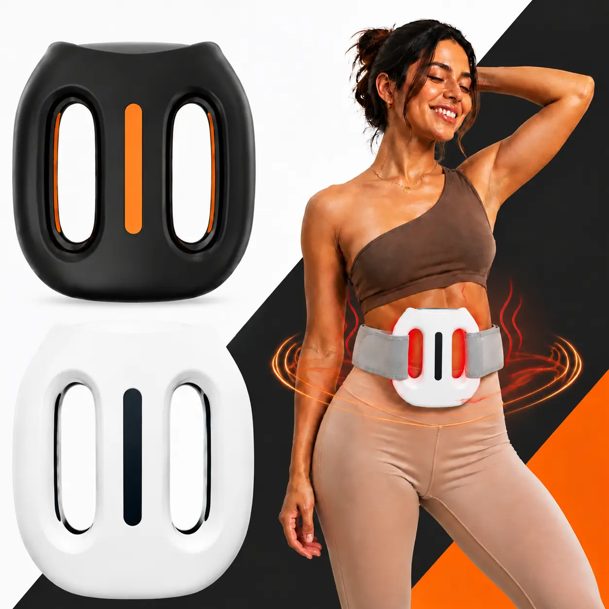 Heated Vibration Massage Ring, Dual-Ring Design, 9-Level Adjustable Vibration, 8-Point Heating, Wearable Massage Device with Adjustable Belt, Cordless Rechargeable Massager for Daily Body Care,relaxation,fit