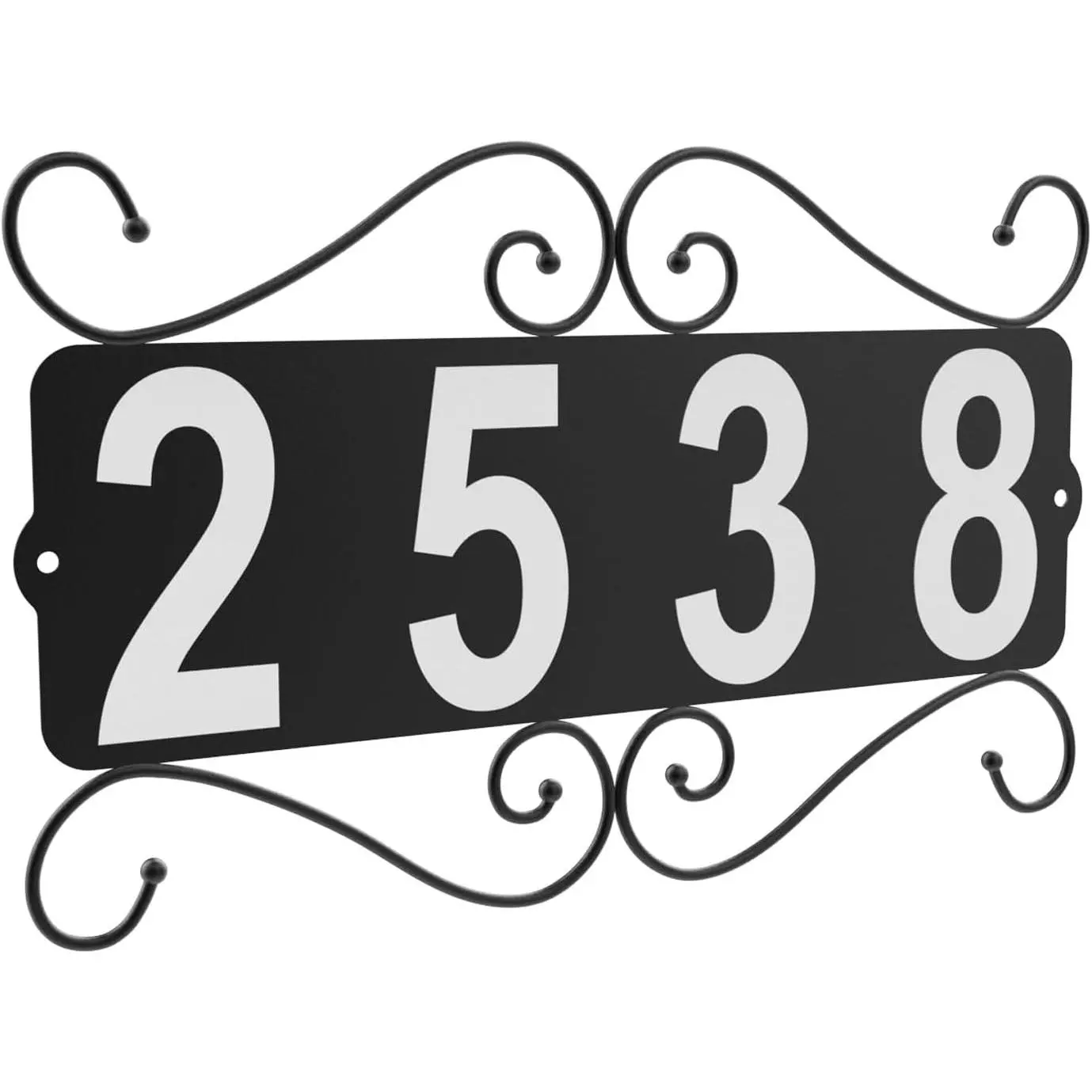 Metal Address Plaque, Address Number, Waterproof, Horizontal & Vertical Mounted Address Sign for House Home Office Street Yard Mailbox (style)Gift