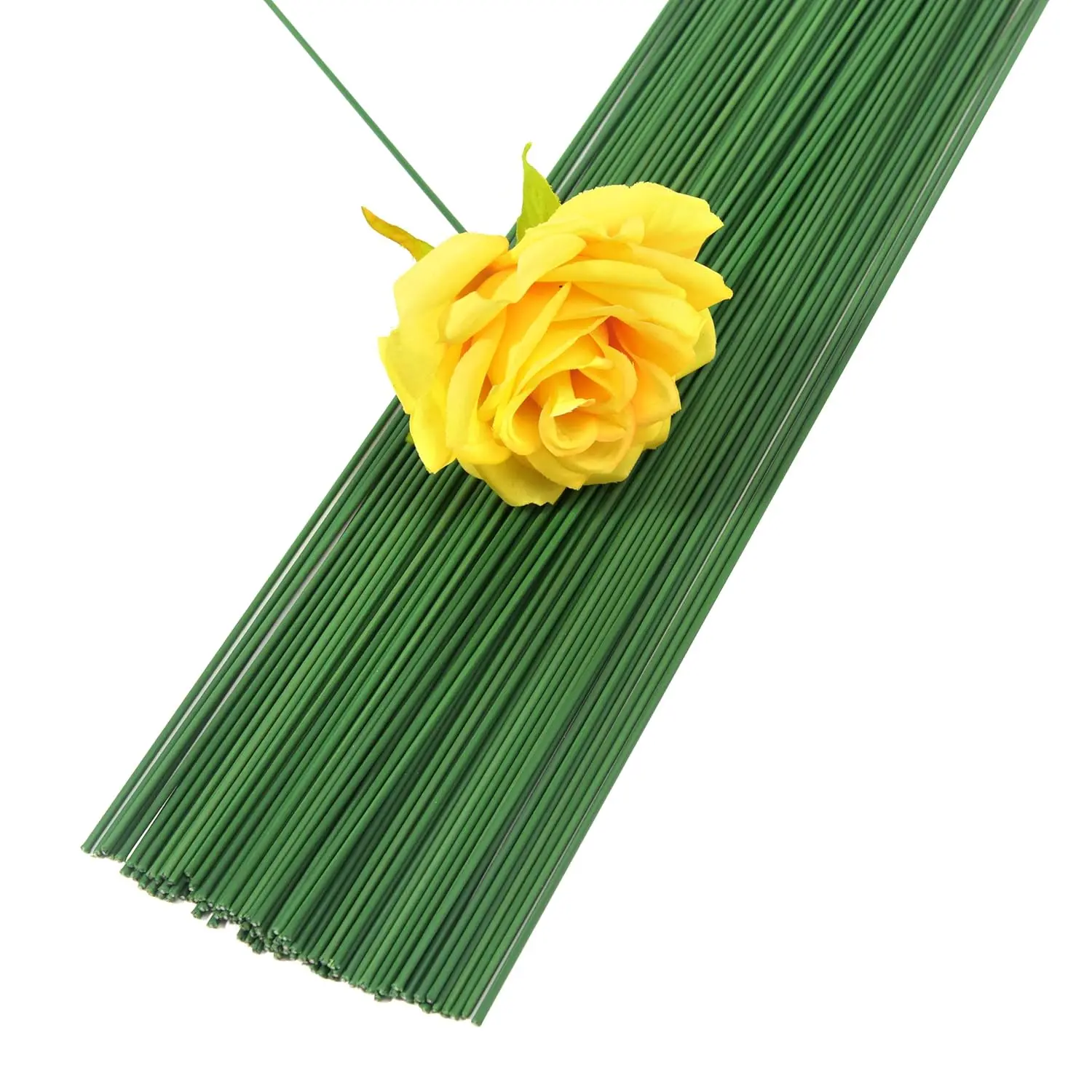 100 count Floral Stem Wire - 16 Inch 2 Gauge Dark Green Floral Wire for DIY Paper , Bouquet Arrangements, Wreath Making, Crafts and Florist Supplies