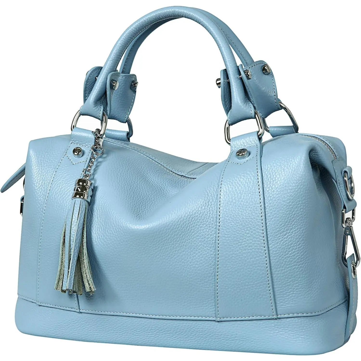Purse for Women Satchel Tote Bags  HandBags | Soft Top Grain Leather,Tassel,Large Capcity,Adjustable Long Strap,Roomy,Top Handle,Crossbody,Trendy,Travel,Work,Daily Use