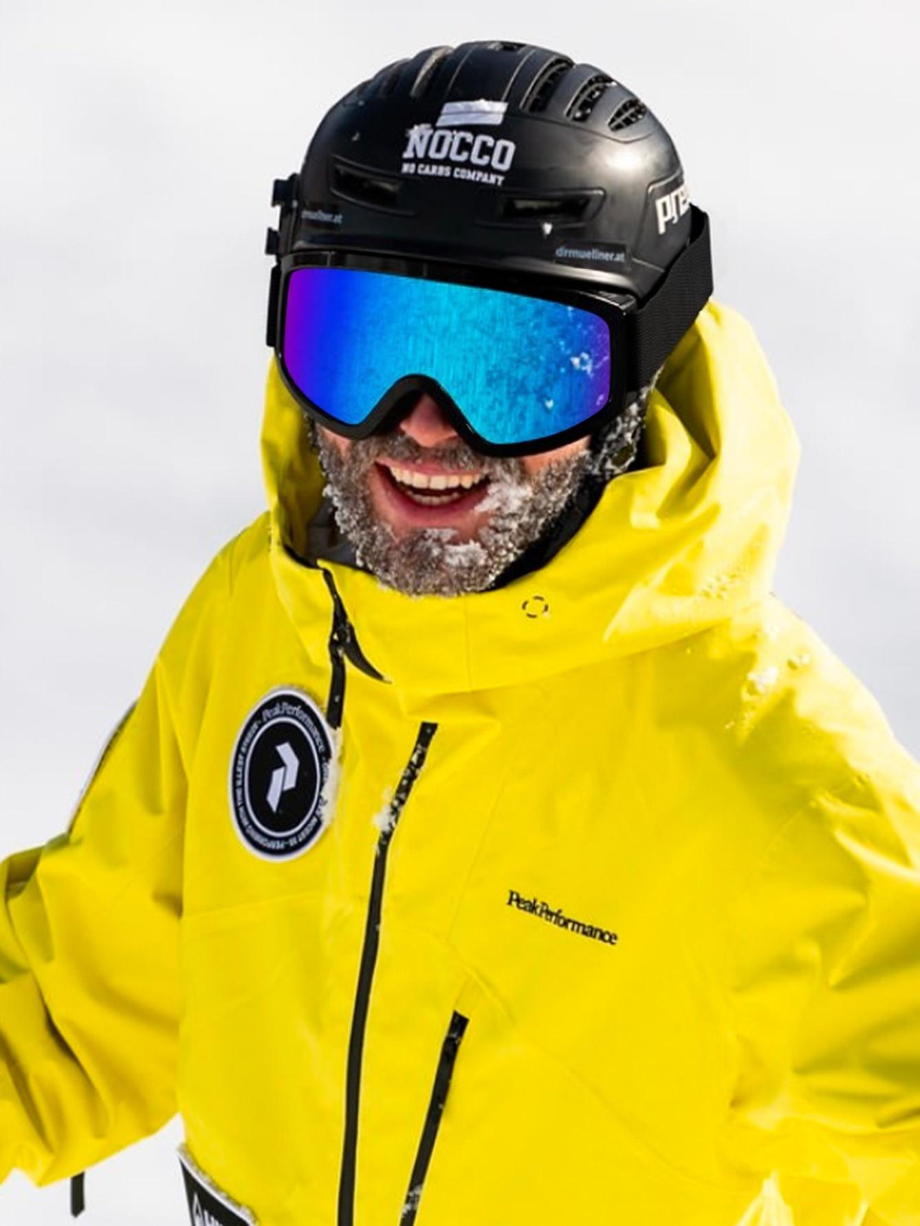 Large Frame Ski Goggles with Colorful Lenses & Soft Sponge Padding, Impact-Resistant Anti-Glare Snow Eyewear for Outdoor Winter Sports, Snowboarding & Skiing