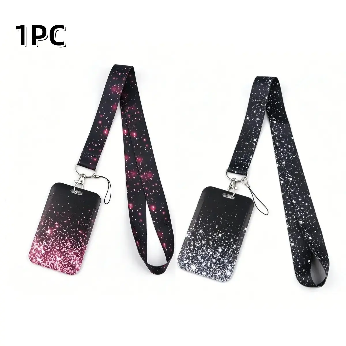 1pc Premium Slide Hard Card Holder with Detachable Key Lanyard, Durable Universal Commute Protector for Bus Supermarket, Stores ID Credit Pass Cards, Phone Strap Fits Student Nurse Staff Access Badges, Id Badge Reel