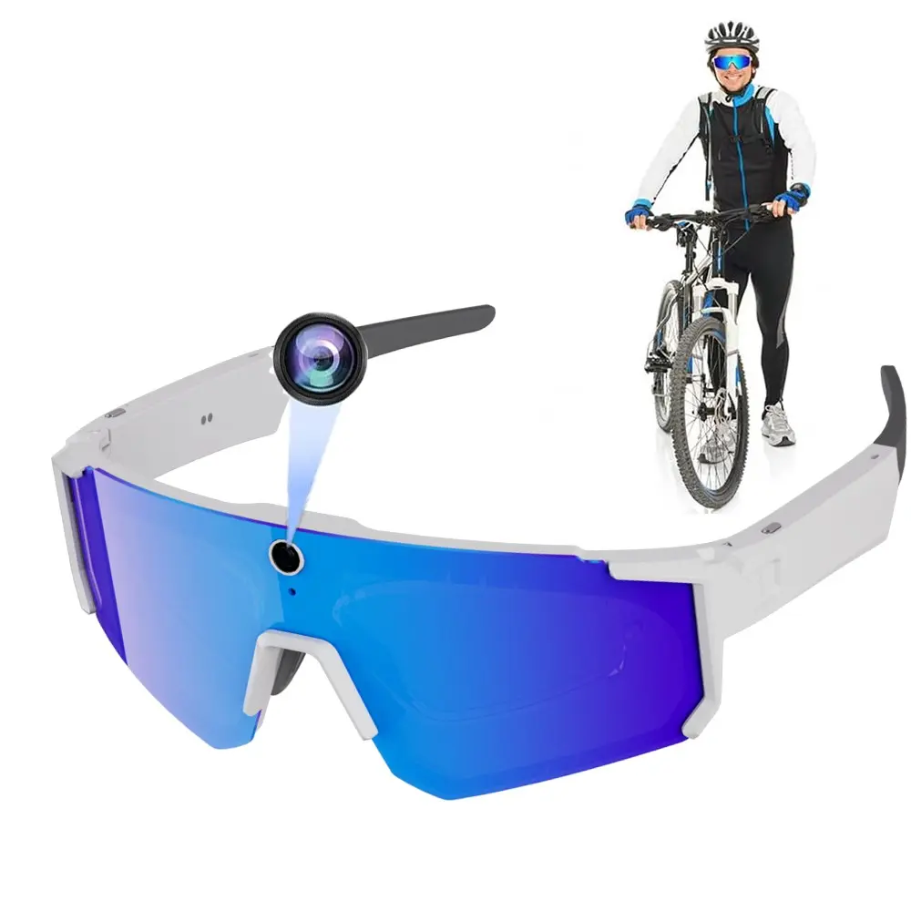 Smart Glasses with Camera Build-in, 8MP Anti-Shake Camera, 1200P Video Recording , 4GB Memory Build-in Storage(No SD Card Needed), Build-in Myopia Inner Frame,Bluetooth Call ,Music Control ,AI Translation, 260Mah Battery, IP64 Waterproof