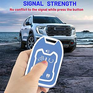 for GMC Key Fob Cover with Keychain，Key Case Shell TPU Full Protection Compatible with GMC Chevy Acadia Sierra Terrain Silverado 1500 2500HD 3500HD Tahoe (Blue, 5 Button)