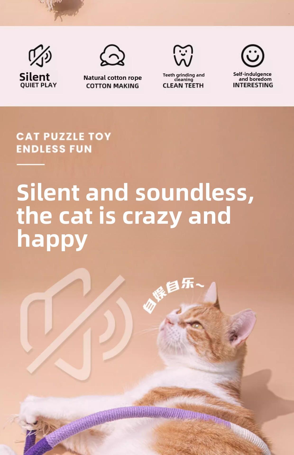 Cat Teeth Cleaning Chew Rope Toy, Durable Boredom Relief Interactive Cat Toy for Kitten