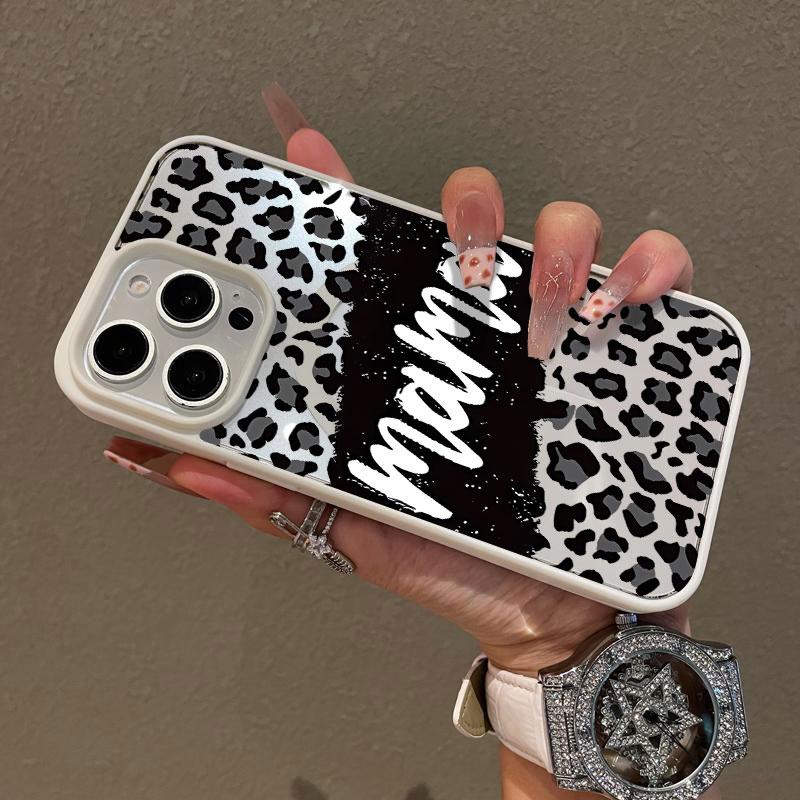 Leopard Mama Pattern Premium Magnetic Phone Cases for iPhone 17 pro max  iPhone 16 15 14 Pro Max 13 12 11 Plus Smartphone Shockproof Protection Acrylic Cover Cellphone Protective magsafe magnetic case Aesthetic Resistance Casing Silicone Screen Protector