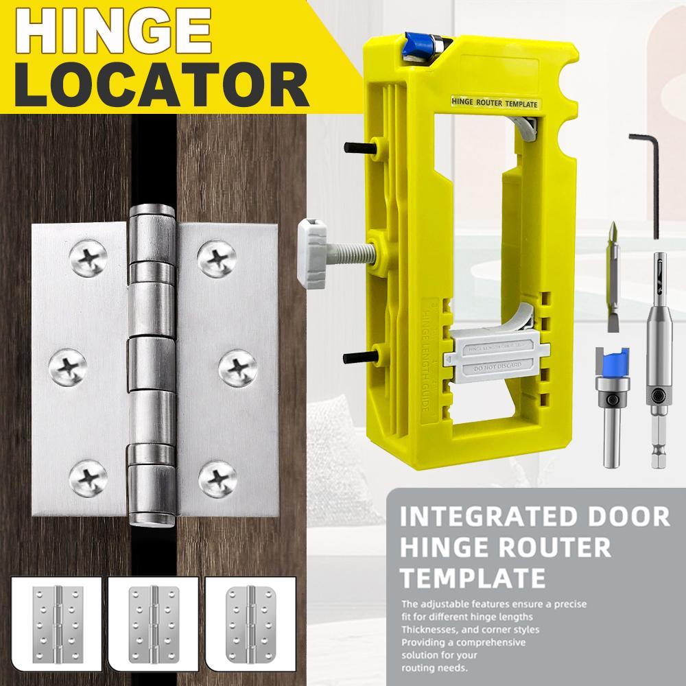 Hinge Door Lock Hole Positioner Kit Set, Hinge Door Lock Installation Kit, Mortiser Template Holder Orifice Locator, Door Hardware Tool, Hinge Router Template detail 4