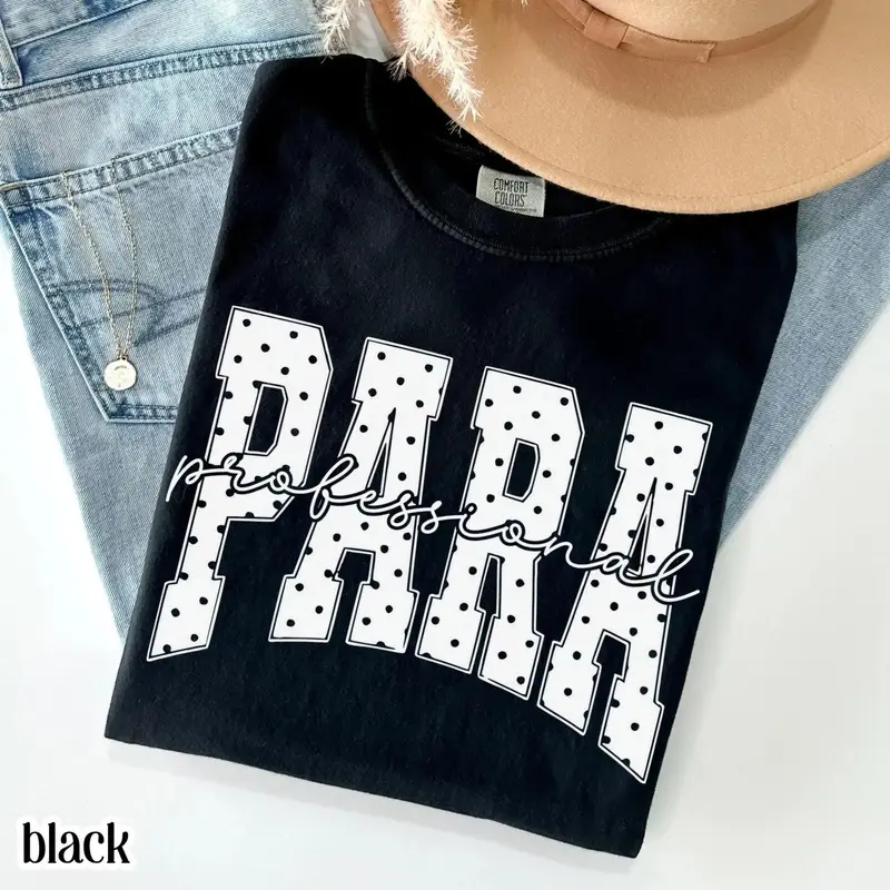 Paraprofessional Colors Shirt Blue Polka Dots PARA Tee Cottagecore Aesthetic Para TShirt Teacher Aide Gift Para Staff T-Shirt