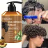 280 ml Men's Curly Hair Cream, Curly Hair Products, Moisturizing Styling Cream with Moroccan Oil, Long-Lasting Hold, Anti-Frizz Non-Stick Formula for Perfect Curls, Suitable for Wavy and Curly Hair, Black Perm and Dreadlock Braid Styling