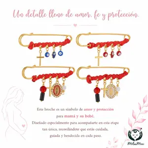 Milamini 4pcs Protection Brooch for Pregnancy & Baby | Evil Eye Protection Charm Pin