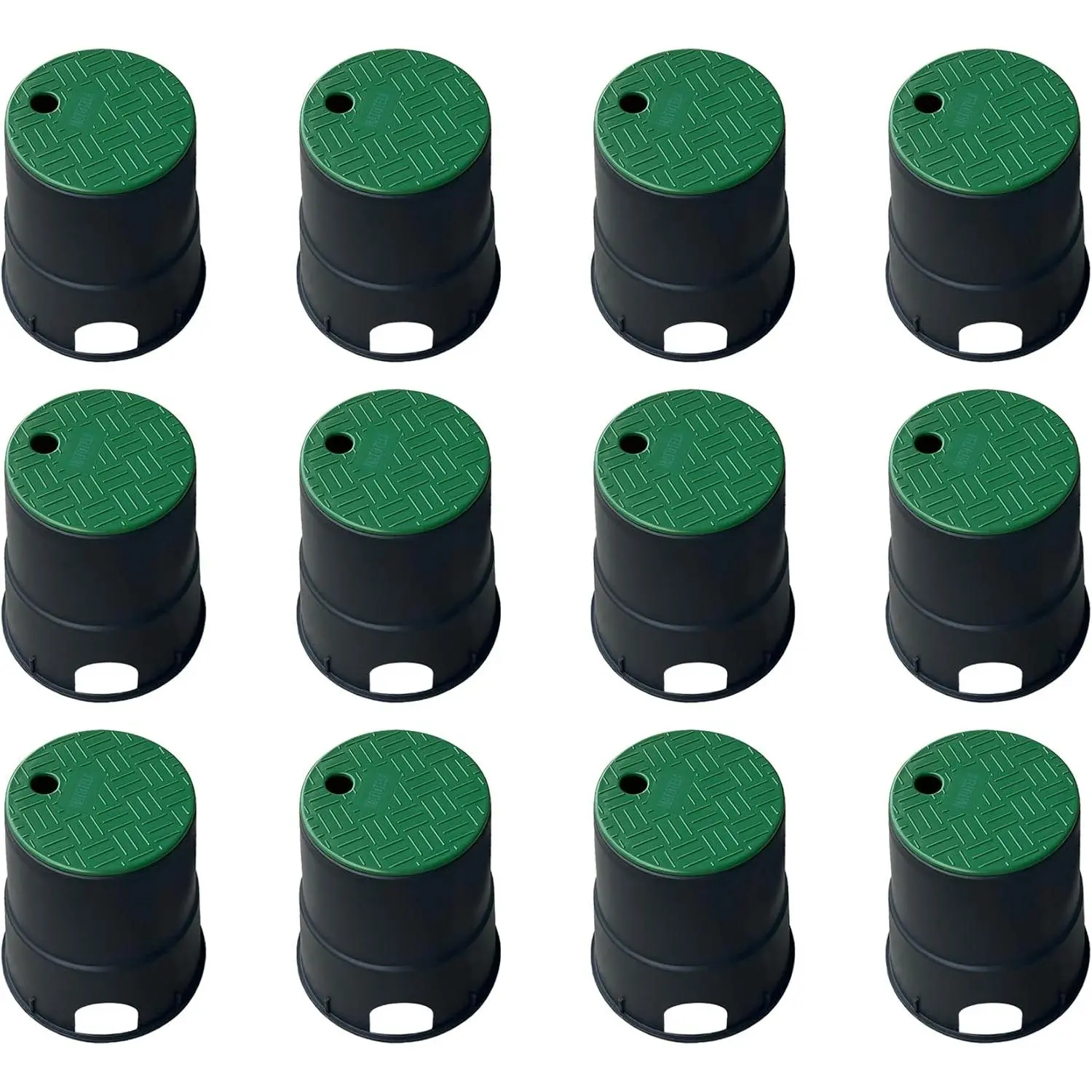 12 Sets Durable PP Valve Boxes Anti Slip 6 In Circular Sprinkler Valve Box, Plastic Round Irrigation Box with lid for Garden Yard Outdoor Lawn Grassland Ground Farm,Water Meter Box Cover