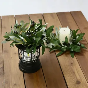 2pc/4pcs Candle Rings Wreaths Mini Olive Leaf Kitchen Cabinet Wreaths Candle Rings Hanging Olive Wreaths For Front Door Cabinet Window Table Centerpieces Decor