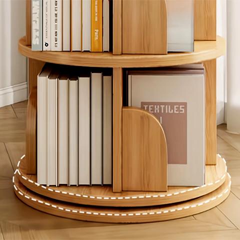5 Tier Rotating Bookshelf, 360° Display Round Spinning Bookshelf, Space-Saving, Small Space Rotating Bookshelf Tower for Bedroom, Living Room, Home, Office