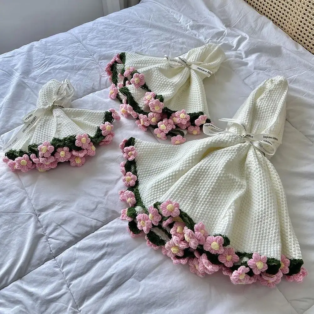2026 new 60cm 80cm Flower Bouquet Blanket Daisy Crocheted Romantic Crochet Flowers Blanket Handmade DIY Baby Blanket Birthday Wedding