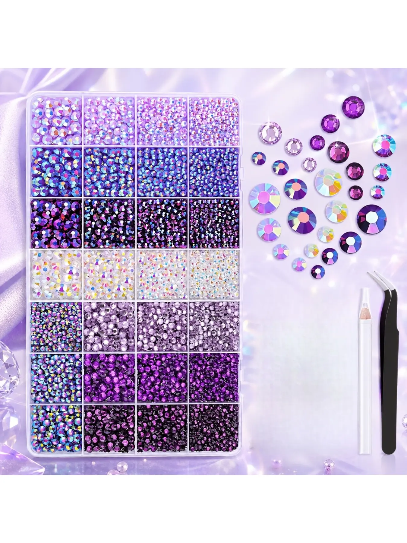 Purple series rhinestone set, DIY with handicrafts, clothing, shoes, travel cups, fabrics, nail art