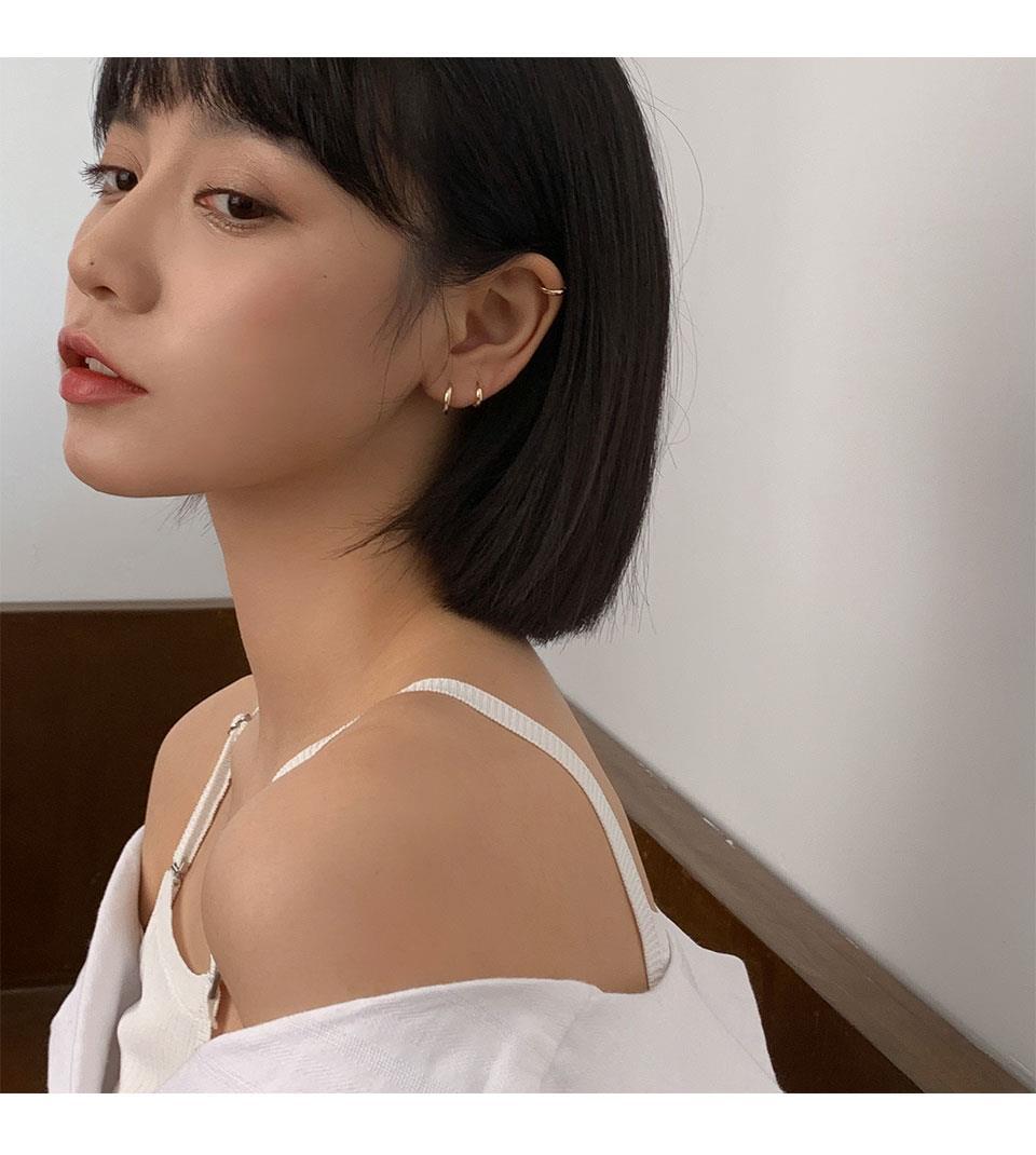 925 Silver ring earrings for women, no need to take them off when sleeping. Korean cold style, small and versatile, popular ear rings and ear buckles