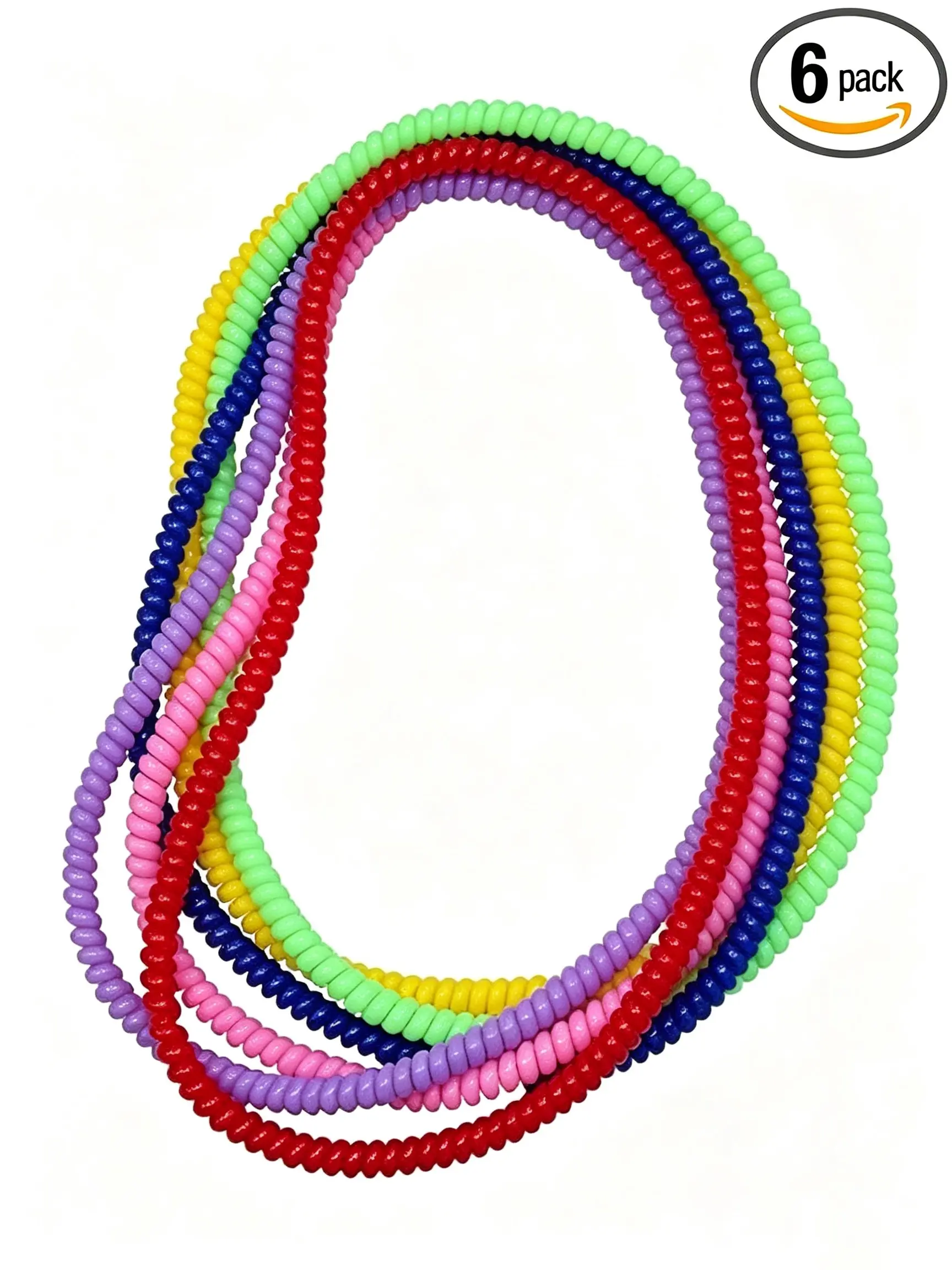 6-Pack Stretchable Chew Necklace for Kids, Sensory Soothing Teething Gel, Relieves Adhd Autism Biting, Unisex Child Comfort Aid